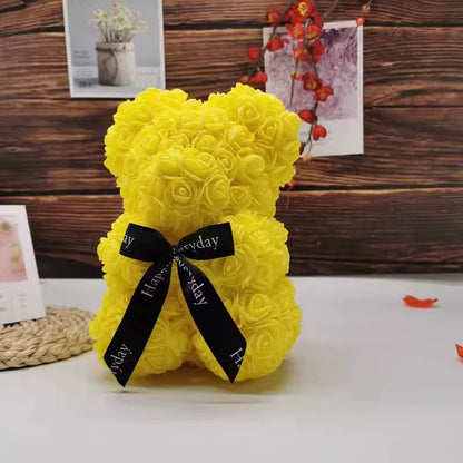 Girlfriend Birthday Gifts Women Rose Teddy Bear Artificial Flower Anniversary Valentines Day Birthday Gift Mothers Day Mom Gifts