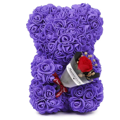 Girlfriend Birthday Gifts Women Rose Teddy Bear Artificial Flower Anniversary Valentines Day Birthday Gift Mothers Day Mom Gifts