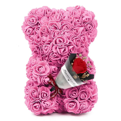 Girlfriend Birthday Gifts Women Rose Teddy Bear Artificial Flower Anniversary Valentines Day Birthday Gift Mothers Day Mom Gifts